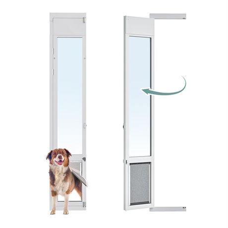 Large Openable Dog Door for Sliding Glass Door, Adjustable 91 7/16" to 96"