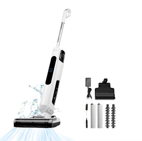 Cordless Wet Dry Vacuum Cleaner for Hard Floors/Carpet, Lightweight Vacuum