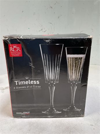 Steelite 677RCR386 7 Oz RCR Crystal Timeless Champagne Flute Glass, Clear, Case