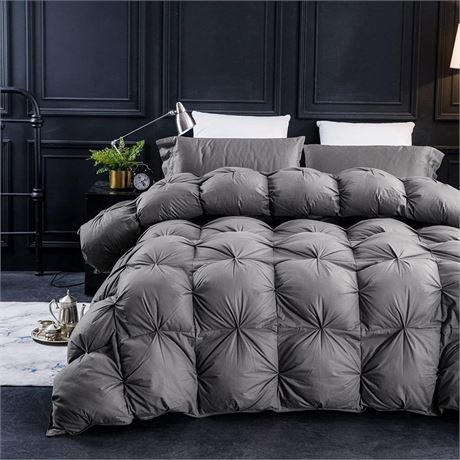 Three Geese Waterfowl Pinch Pleat Feathers Down Comforter Queen Size Duvet