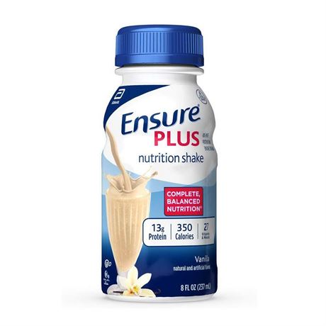 Ensure Plus Vanilla Nutrition Shake, 6 Count