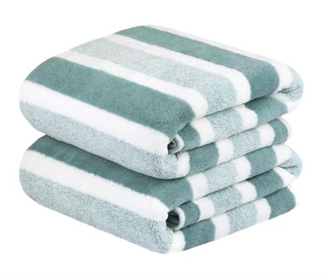 NC 1 Piece Bath Towel Set, Double Stripe Microfiber Soft Fast Drying Towels,