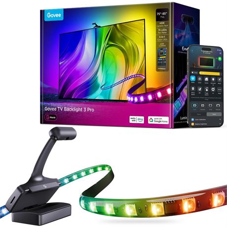 Govee TV Backlight 3 Pro with HDR Triple Camera, 16.4ft 5-in-1 RGBWWIC LED