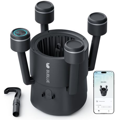 BUBLUE F10 Robotic Surface Skimmer, Pool Cleaner with Powerful Suction, Dual