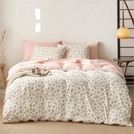 Wake In Cloud - Floral Comforter Set with Sheets, Coquette Cottagecore