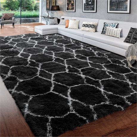 BSTLUV Soft Fuzzy Rugs for Living Room Bedroom,6x9 Ft, Big Shag Furry Carpet,