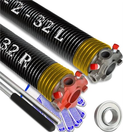 Garage Door Torsion Spring Set, Pair of 2" Electrophoresis Coated Garage Door