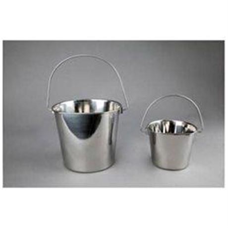 Advance Pet Products Heavy Stainless Steel Flat Bucket  9 Quart Flat