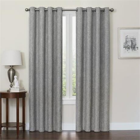 Quinn Blackout Single Curtain Lined Grommet Panel  50  X 84   Gray