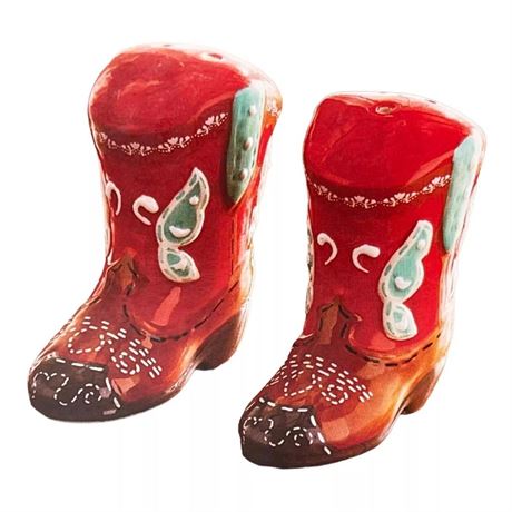 NEW! THE PIONEER WOMAN COWBOY BOOTS SALT PEPPER SET ~ DURABLE STONEWARE