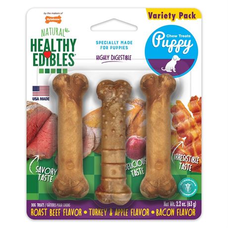 Nylabone Healthy Edibles Natural Puppy Treats, Training Treats for Puppies,