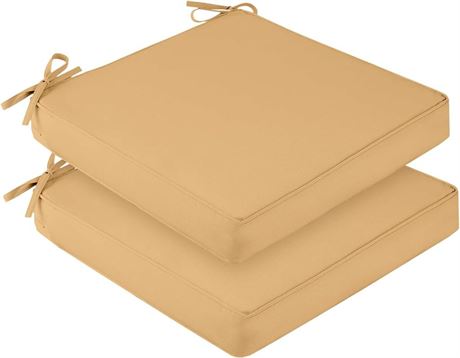 downluxe Outdoor Chair Cushions for Patio Furniture, Waterproof Square Corner