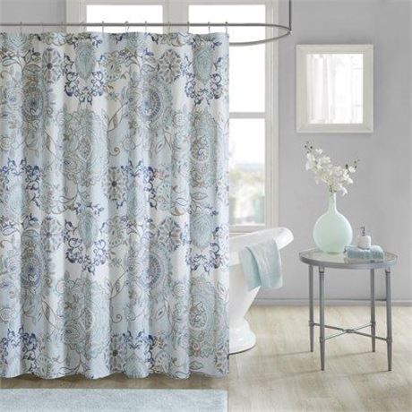 MP70-5822 72 X 72 in. Cotton Printed Shower Curtain, Blue