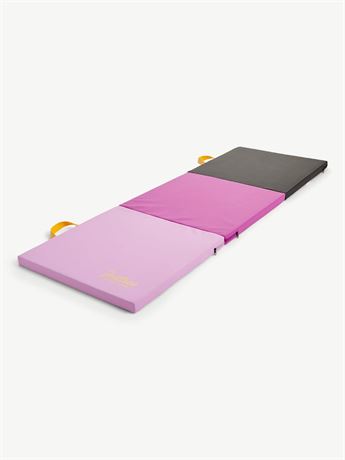Justice 6' Three Folding Gymnastics Mat with Carry Handles, Multi Color, Pink,