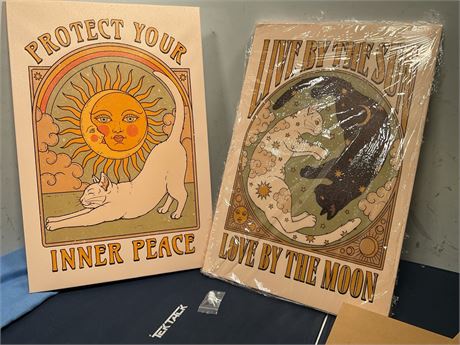 2pcs Framed Sun and Moon Protect Your Inner Peace 16” x 24”