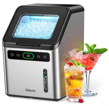 Nugget Ice Maker - Timer Ice Machine with Self-Cleaning, Day Pebble Ice Maker