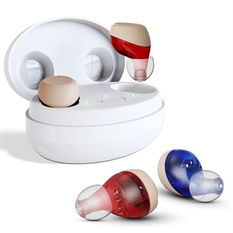 iBstone Rechargeable Hearing Aids for Seniors Adults with Portable Dryer Case,