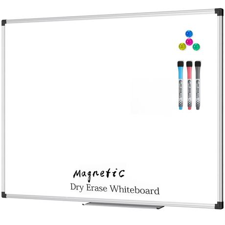 XBoard Large Magnetic Dry Erase Whiteboard 48 x 36 Inch, 4 x 3 Big Premium