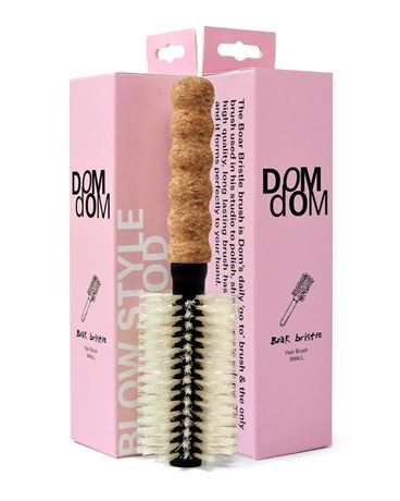 Nylon Boar Bristle Hair Brush, Round Brush for Blow Drying, Small 2" Barrel