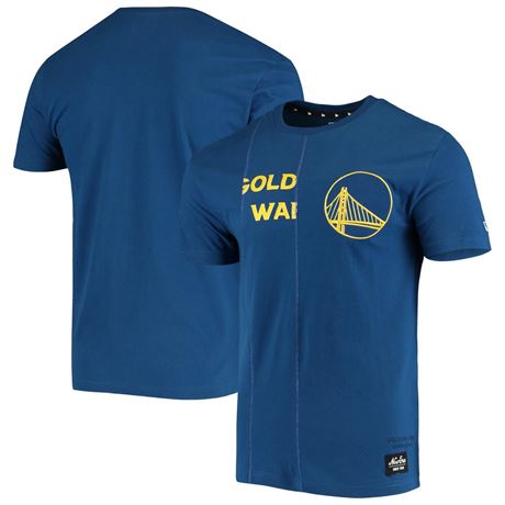 Golden State Warriors New Era Wordmark Logo Cut & Sew Applique Brushed T-Shirt