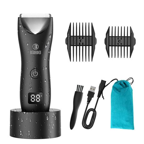 Favrison Body Hair Trimmer for Men, Electric Ball Trimmer with Ceramic Blade,