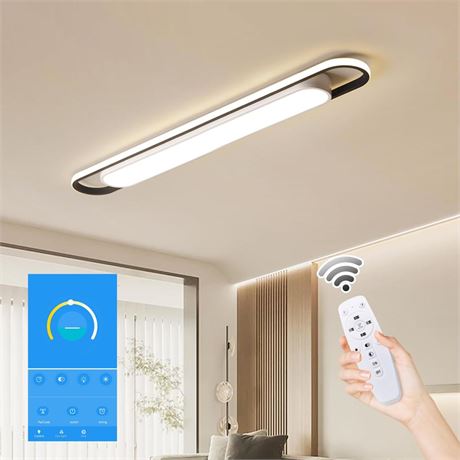 Modern LED Linear Ceiling Lights Dimmable LED Ceiling Lamp with Remote Control