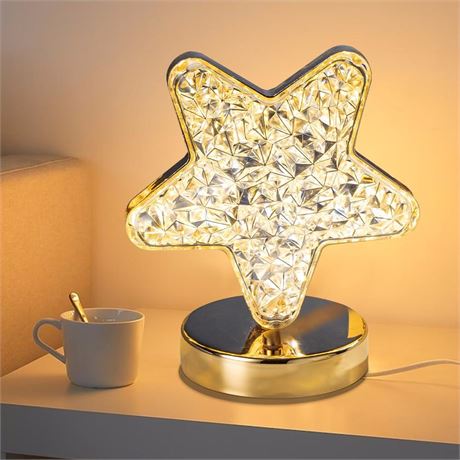 Crtivetoys Star Table Lamp for Bedroom,Romantic Star Night Light with 3 Colors