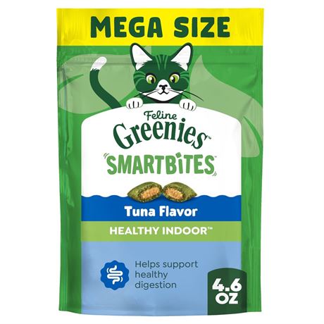 Greenies Feline Smartbites Tuna Flavor Healthy Indoor Cat Treats, 4.6 oz Pack