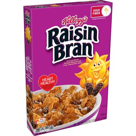Raisin Bran Breakfast Cereal, 14.5 Oz/3 boxes