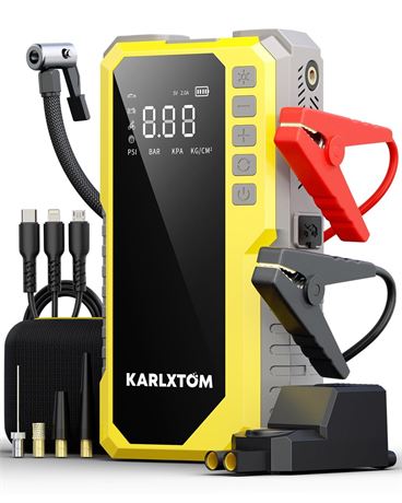 Car Battery Jump Starter with Air Compressor, 4500A Portable Car Jump Starter