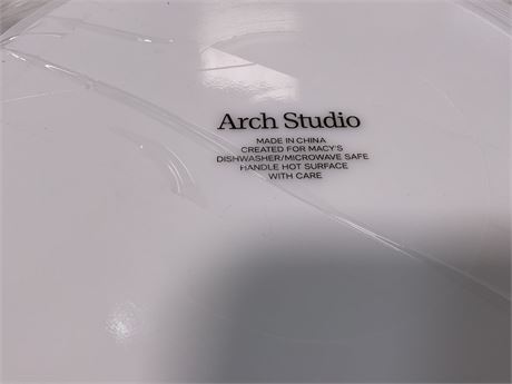 Macys 4 china plates white Arch Studio
