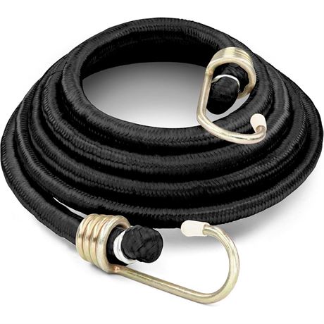 72-Inch Heavy Duty Bungee Cords with Metal Hooks for Bikes, Camping, Outdoors,