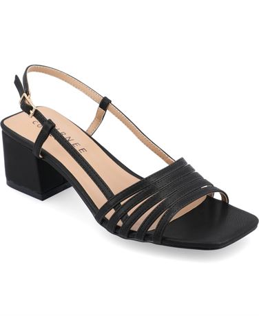 Journee Women's Shayana Block Heel Sandals (Black) - Size 6.5 W