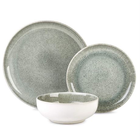 Hoomeet Stoneware Dinnerware Set 20 Pcs for Daily Use 8 Each Dinner,Dessert