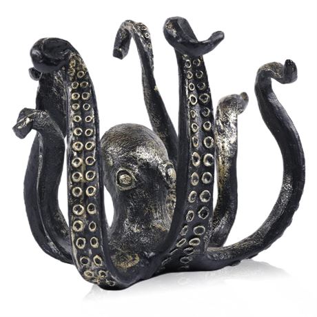 Octopus Cup Holder, Resin Octopus Coffee Cup Holder, Octopus Statue, Bronze