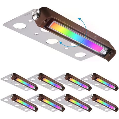 LEONLITE 8-Pack 7 Inch 3W RGB LED Hardscape Lighting, Retaining Wall Lights