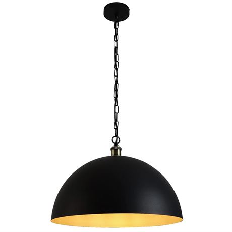 Modern Industrial Retro Style 19.68 inch Dome Chandelier with Black and Gold