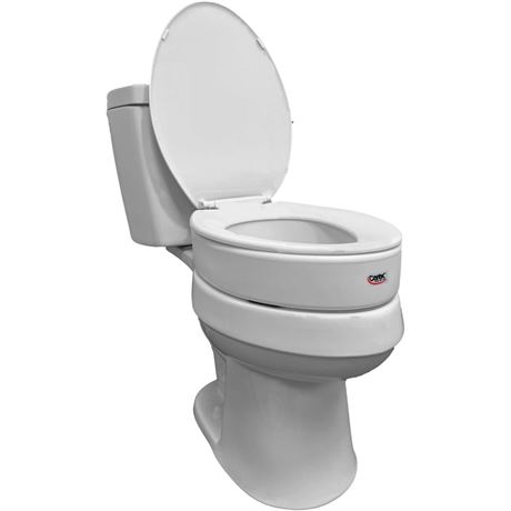 Carex Toilet Seat Riser, Elongated Raised Toilet Seat Adds 3.5 inches to Toilet