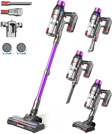 Cordless Stick Vacuum Cleaner - 550W Powerful Cordless Vacuum with HEPA Filter,