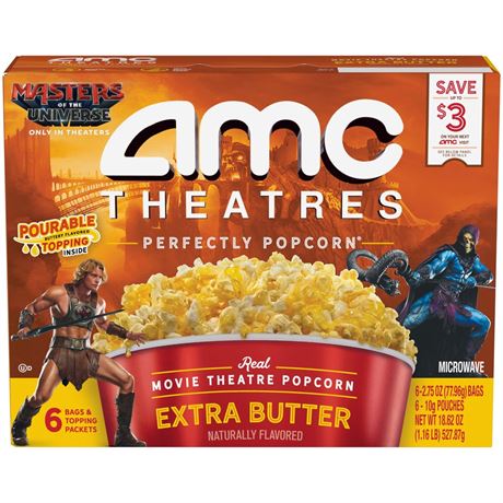 AMC Theatres Perfectly Popcorn AMC Theatres Microwave Popcorn 6ct, Extra Butter