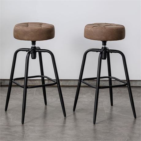 Swivel Bar Stools Set of 2, 28 inch Bar Stools Bar Height for Kitchen Island,