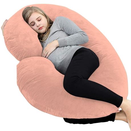 63 Inch Pregnancy Pillows, C-Shape Full Body Pillow – Peach – Pregnancy Pillows