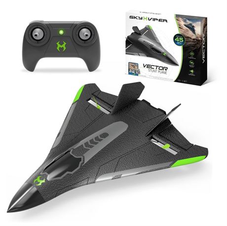Sky Viper Vector Performance RC Stunt Plane, Speeds up to 45 mph, 1-Touch