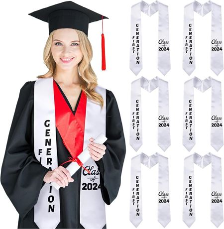 Berlune 6 Pcs Class of 2025 Adult Graduation Stole Senior Stole 2025 Graduation