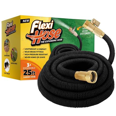 Flexi Hose Lightweight Expandable Garden Hose, 25FT -Retractable Garden Hose,