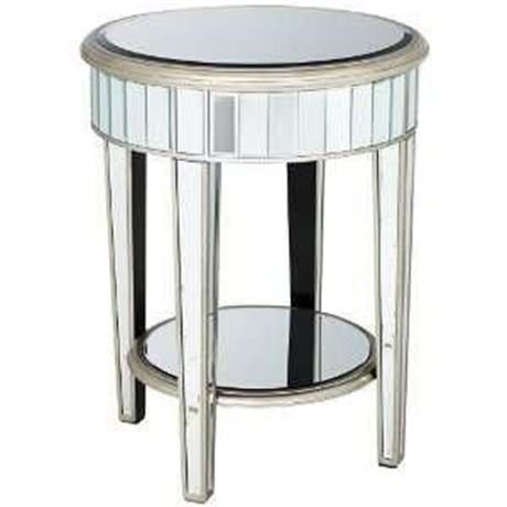 OFFSITE Mirrored Glass Modern Side Table 21.5”x 28.5”