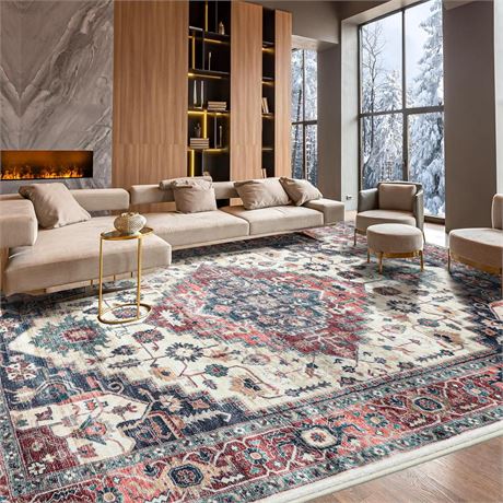 6x9 Area Rugs for Living Room, Non-Shedding Carpet Vintage Boho Rug Soft Rug