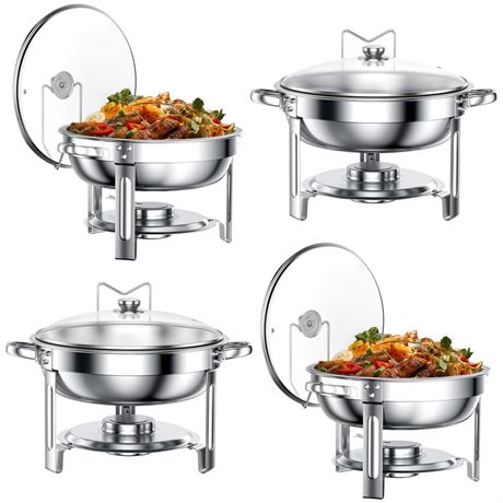 Chafing Dishes for Buffet Set: Chafers for Catering - Round Chafing Dish Buffet
