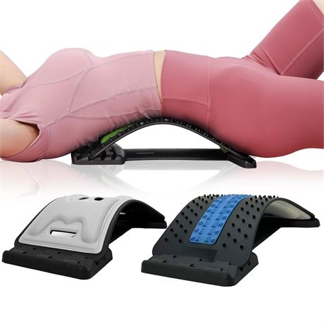 Back Stretcher with Lumbar Support Board for Back Pain Relief - Dual-Sided