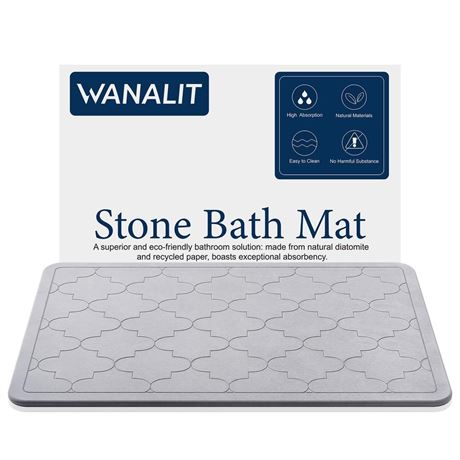 Diatomite Stone Bath mat, Bathroom Shower Mat, Ultra Absorbent, Fast-Drying,